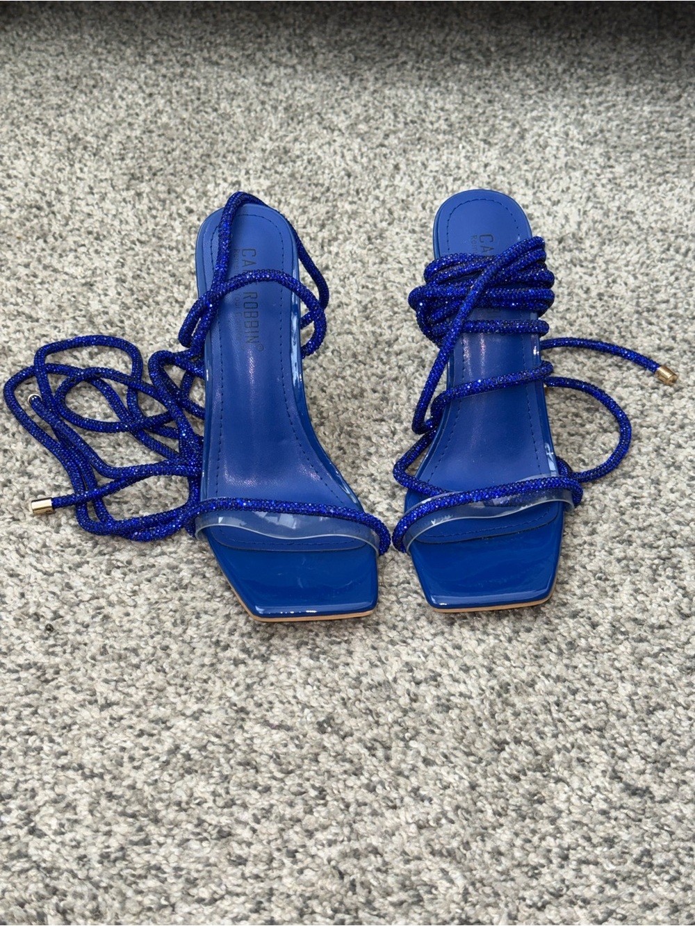 Cape Robbin Blue Lace-Up Sandals